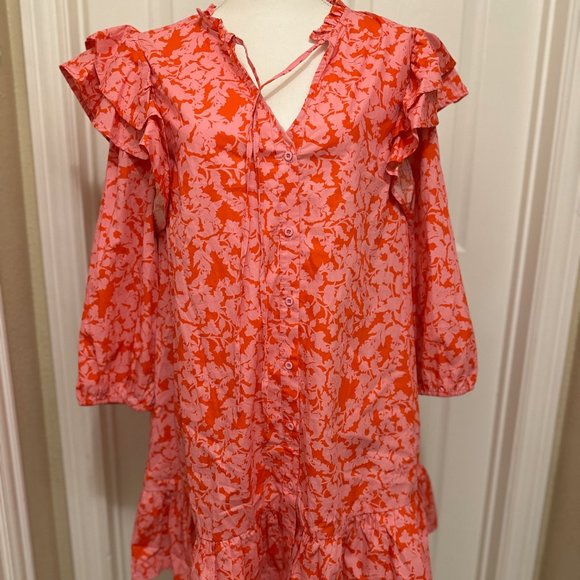 SUGARLIPS Vienna Floral Sammy Ruffle Drop Waist Dress - Picture 1 of 3